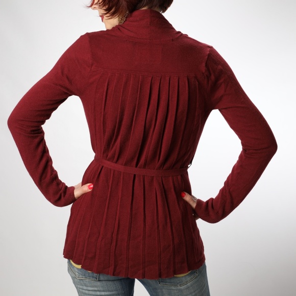 NWOT ANTHROPOLOGIE Burgundy  Cardigan Size XS - Picture 2 of 4